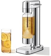 MOKKOM Sparkling Water Maker, Soda Maker with 1L PET Carbonating Bottle, Soda Streaming Machine a...
