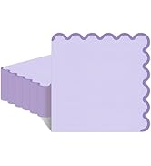 80 Pcs Light Purple Napkins with Purple Trim; 3-Ply Paper Napkins Disposable; 5 x 5 Inch Lavender...