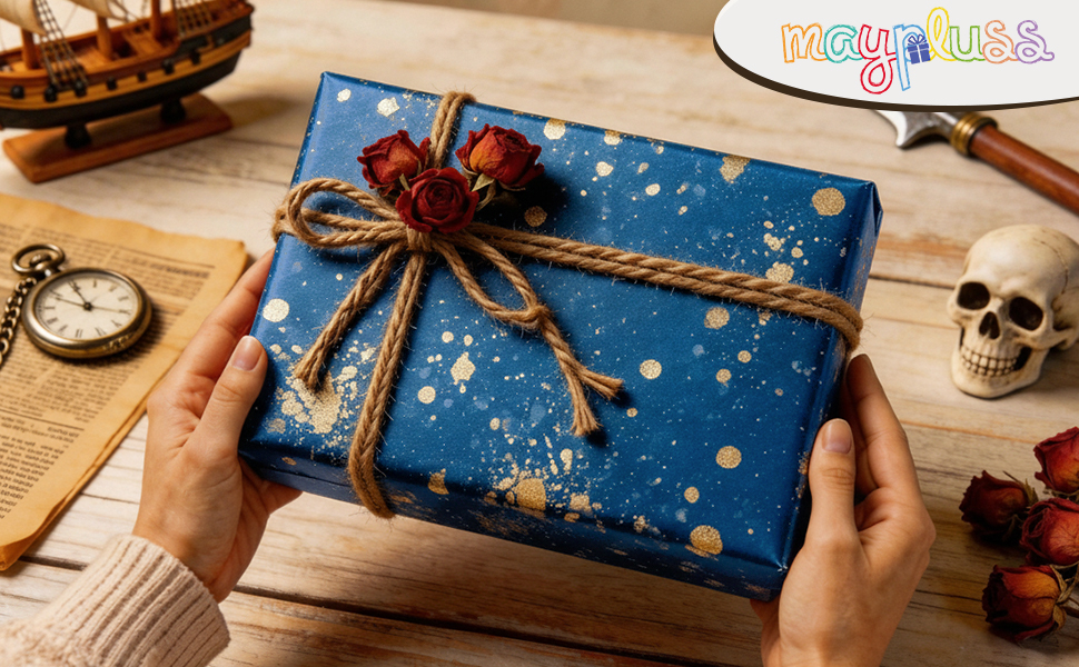 navy blue Wrapping paper