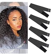 4PCS Silk Headband For Wigs Headband With HOOK & LOOP Elastic Silk Headband For Wig Adjustable He...