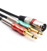 SiYear XLR 3 Pin to Double 6.35mm 1/4" TS Male Y Splitter Cable, Dual Mono (1/4 inch) 6.35mm to X...