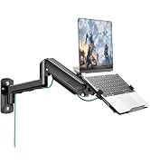 MOUNT PRO Laptop Wall Mount, 2-in-1 Monitor Wall Mount with Vented Tray for 11-17" Notebook/13-32...
