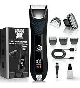 Body Hair Trimmer for Men, 2-in-1 Pubic Hair Ball Trimmer Hair Groomer Hair Shaver with Dual-Head...