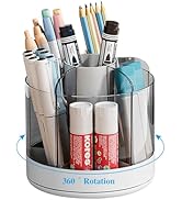 SAYEEC Desk Pencil Pen Holder, 6 Slots Rotating Desk Organizer Makeup Brush Holder Pencil Cup Pot...