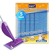 KEEPOW Reusable Wet Jet Pads Compatible with Swiffer Wet Jet Mop, Microfiber Mop Refill for Wet M...