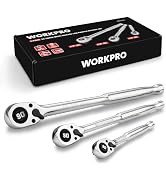WORKPRO 3-Piece Low Profile Drive Ratchet, 1/4