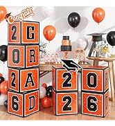2026 Graduation Decorations, 4Pcs Graduation Boxes, So Proud of You and Class of 2026 Grad Balloo...