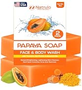 Papaya Soap Face & Body Wash – Skin Brightening Papaya Soap Bar for Dark Spots – Reduce Acne, Cle...