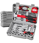 Hi-Spec 52pc Home Garage Mechanics DIY Tool Kit Set. Metric Sockets, Ratchet Wrench, Screwdriver ...