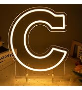 Light Up Letters C, Led Marquee Letter Lights Neon Sign, 13.9" Height Decorative Lighted Alphabet...
