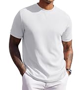 COOFANDY Men's Waffle T-Shirts Short Sleeve Casual Crew Neck Shirt Cotton Summer Plain Pullover Tees