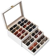 sensok Sunglasses Organizer Storage Box - 30 Slots Eyeglass Display Case for Multiple Pair Glasse...