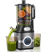 QCen Cold Press Juicer, 5.5” Wide Feed Chute Slow Masticating Juicer Machine for Whole Fruits and...