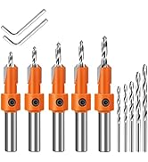 Lytool Countersink Drill Bit Set,5 Pcs Counter Sink Bits for Wood,Tapered Drill Bits for Woodwork...