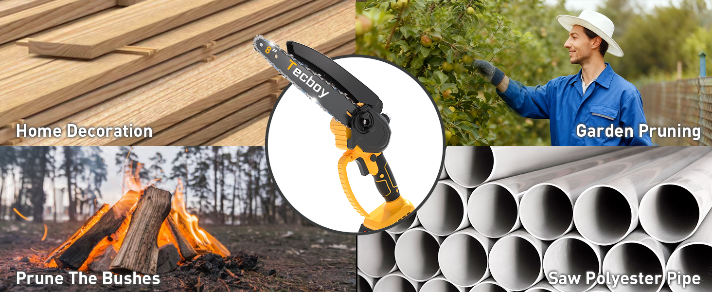 -IN-1 Mini Electric Chainsaw 8&6 Inch Cordless Portable Chain Saw for Makita 18V Battery