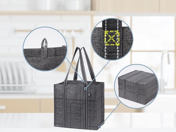 tote bag, zipper, baggu, reusable grocery, canva, waterproof, large, shopping, cart, holder, pocket