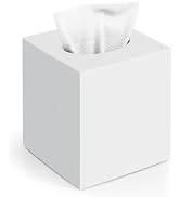 Tissue Box Cover, Square Modern Facial Acrylic Tissue Holder Napkin Dispenser Accessories for Bat...