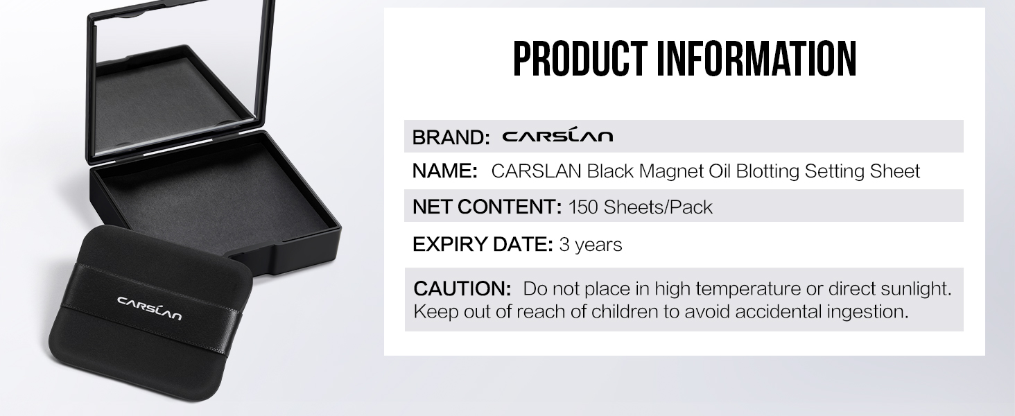 oil blotting sheets, touch-up sheets with mirror, natural plant fiber paper, portable, matte