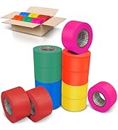 Premium Flagging Tape Assorted Colors -12 Pack - Non-Adhesive - 1.5" Width, 150' Length, 2 Mil - ...