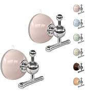 XIEFFICH T-Bar Suction Cup Hooks - Heavy Duty, Reusable, No-Drill Hooks for Hanging Towels, Keys,...