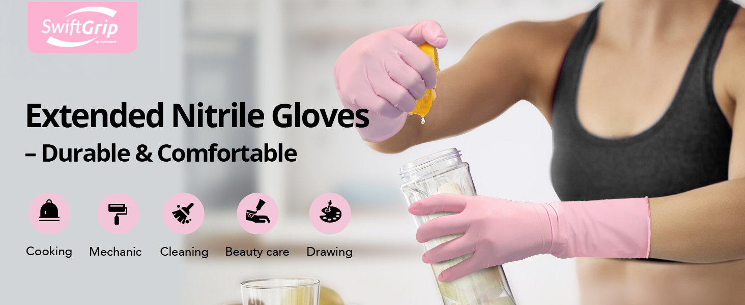 Pink Nitrile Gloves