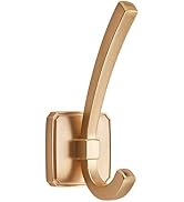 TUNNY 5 Pack Square Base Wall Hanging Coat Hook - Brushed Brass Coat Hook Towel Robe Hook,for Ent...