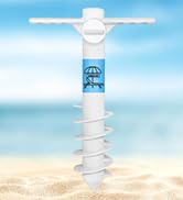 AMMSUN Beach Umbrella Sand Anchor Heavy Duty, Outdoor Umbrella Base with 5 Spiral Screw