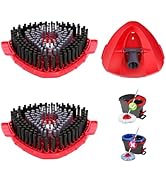 2 Pcs Full-Coverage Spin Mop Scrub Brush Head and 1 Mop Base Part Replacement for Oceda EasyWring...