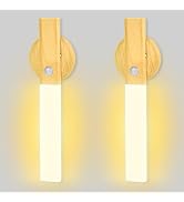 LAVAED Motion Sensor Lights Indoor,LED Rechargeable Battery Operated Wall Sconce Magnetic Stairwa...