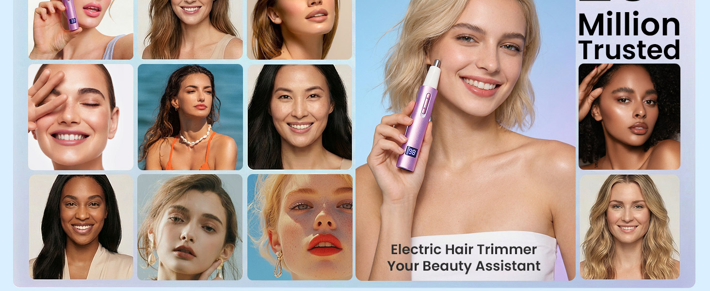 Nose & Eyebrow Hair Trimmer for Women Men,Painless Rechargeable Ear & Nose Hair Trimmer Clipper