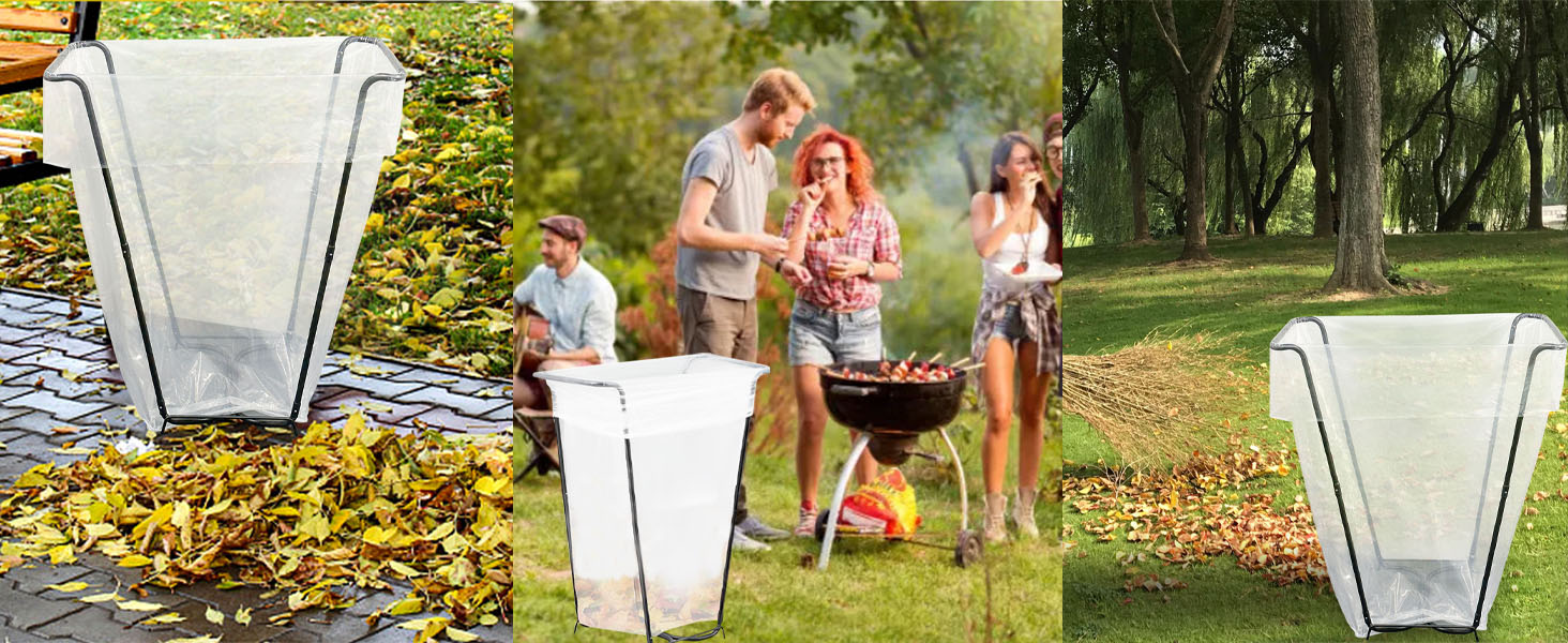 garden trash bag holder outdoor leaf bag support stand