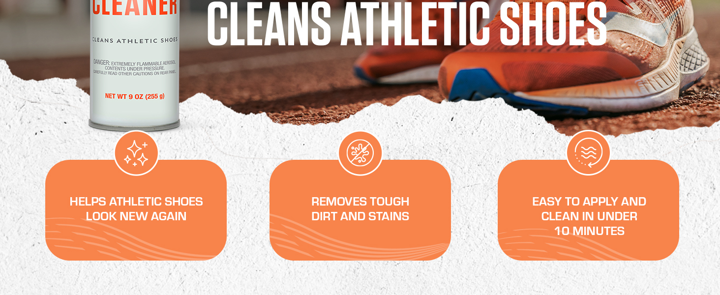 Helps athletic shoes look new again, removes tough dirt and stains, easy to apply in 10 minutes.