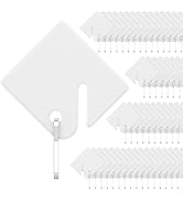 Uniclife 50 Pcs Rack Key Tags 1.5 Inch Slotted Plastic Tags with Metal Snap Hooks White Square Ha...