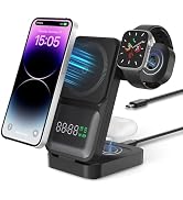 Jundio 4 in 1 Wireless Charging Station for Multiple Devices,15W Foldable Wireless Charger Stand ...