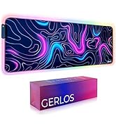 Gerlos RGB Large Gaming Mouse Pad, Extended Soft LED Mouse Pad, Non-Slip Rubber Base, Water Resis...