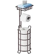 TomCare Toilet Paper Holder Upgraded Toilet Paper Stand with 4 Raised Feet Metal Free Standing Ti...