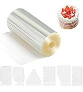 Krijuess Cake Collar 6 x 394inch with 1 Set Cake Scraper, Transparent Acetate Sheets for Baking, ...