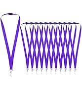 WEZEBEL 12-Pack Purple Breakaway Lanyards for id Badges, Polyester Neck Straps for ID Cards, Keys...