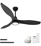 Ensenior 52 Inch Smart Ceiling Fans with Lights and Remote, Control via Alexa Google Voice App, 6...