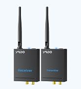 YMOO 2.4Ghz Wireless Audio Transmitter Receiver (1 TX+1 RX) for Home Audio | 20ms Ultra Low Laten...