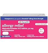 A+Health Allergy Relief, Diphenhydramine HCl 50mg Tablets, Extra Strength, 150 Count, Antihistami...
