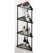 XEENEW Standing Corner Shower Caddy, 4 Tier Stainless Steel Organizer Stand, Rustproof Shelves fo...
