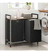 Kitstorack Laundry Basket Organizer, Laundry Hamper with Shelf & 2 Pull-Out Removable Bags, Dirty...
