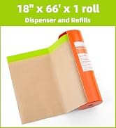 Tangibay Pre-Taped Masking Paper with Dispenser - 18" x 66' Painters Paper and Tape for Painting ...