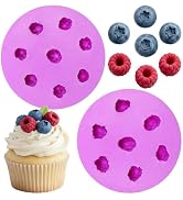 Infovox Raspberry Silicone Molds, 2 Pack, Blueberry Fondant Molds, Fruit Chocolate Mold, for Cake...