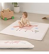Baby Play Mat for Floor,1.3" Thick Cushioned Playpen Mat 50"x50",Extra Soft Elasti-Foam,Water Rep...
