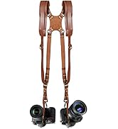 Jumyee Dual Camera Harness for 2 Cameras, Shoulder Leather Camera Straps for DSLR/SLR, Adjustable...