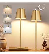Cordless Table Lamps Set of 2, Portable LED Desk Lamp, Battery Operated Lamp, Wireless Rechargeab...