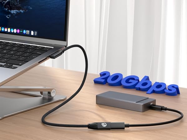 USB C 3.2 Gen2x2 20Gbps Data Transfer Sync Cable support 10Gbps 5Gbps