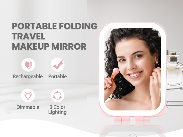 travel mirror with light
